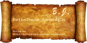 Bettelheim Jonatán névjegykártya